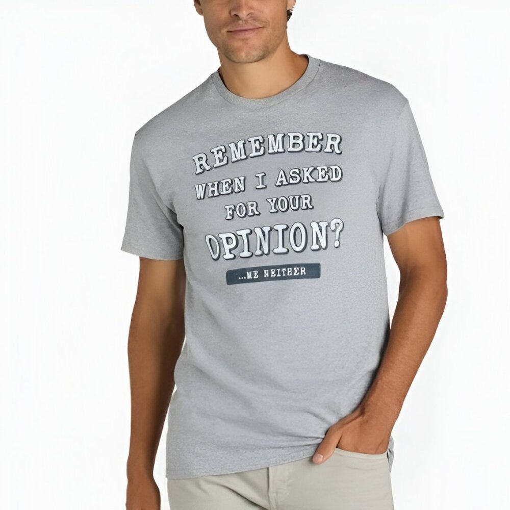 New: 42-44 Men's Ask For Your Opinion Graphic Tee